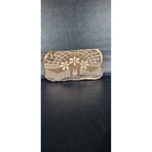 Vintage Hand Made Gourgous Gold And Wico Beaded Clutch Purse Czechoslovakian